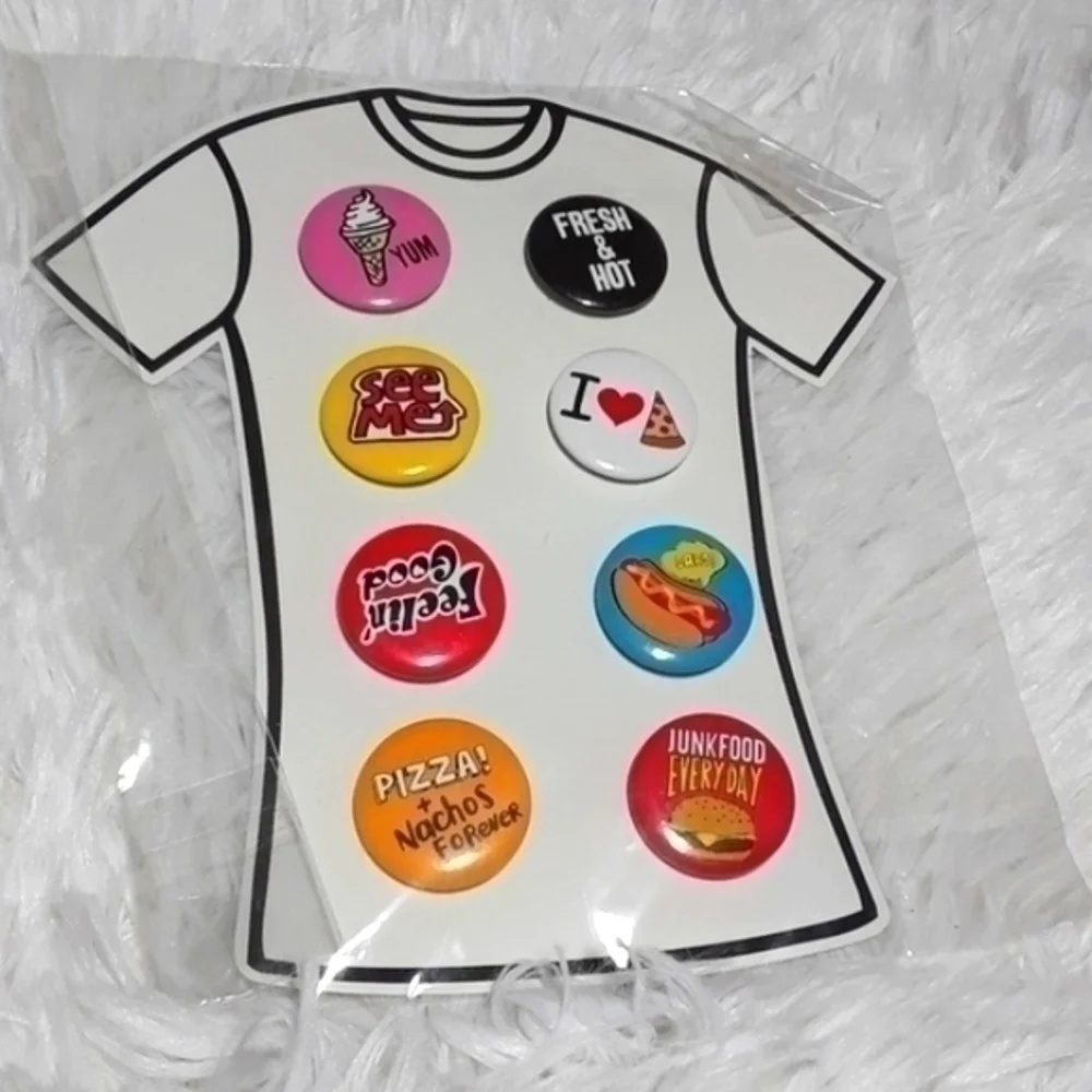 🛍Vintage Style Junk Food Sayings Mini Buttons Set